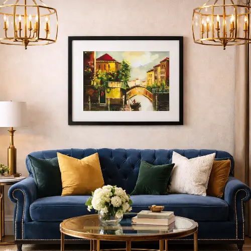 Venetian charm in a luxurious living room